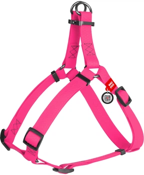 Шлея для собак водостійка WAUDOG Waterproof з QR-паспортом 30-39 см Рожева (27637Collar)