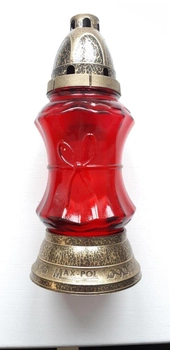 Лампадка у склі червона 25 см (580-030)