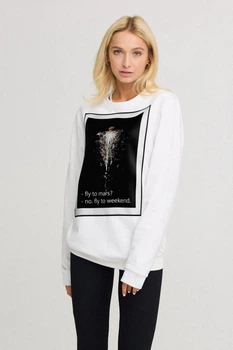 Світшот жіночий oversize /no flis/ XL Білий (BSWW30008)