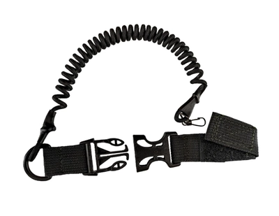 Страховочный шнур тренчик эконом с фастексом быстросъемный паракорд чёрный 994 MS