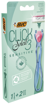 Станок для гоління жіночий BIC Miss Soleil Click Sensitive з 2 змінними картриджами (3086123644953)