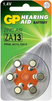 Bateria do aparatów słuchowych GP ZA13-D6 1.45V 6 szt (6479669)