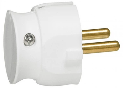 Переносная вилка Legrand 2К 16А ультраплоская Белая (050183)