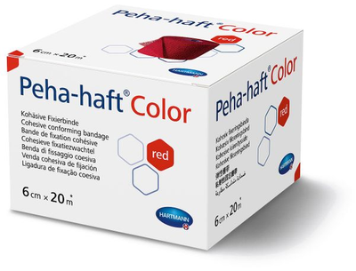 Бинт когезивний фіксуючий Peha-haft® Color red / Пеха-хафт колор червоний 6см x 20м 1шт