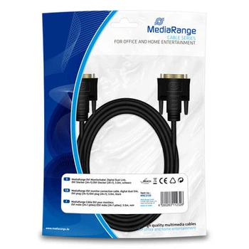 Кабель для монитора MediaRange DVI-D на DVI-D (24+1 Pin) 3 м (MRCS130)