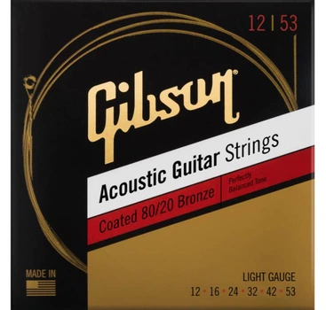 Струны для акустических гитар GIBSON SAG-CBRW12 COATED 80/20 BRONZE ACOUSTIC GUITAR STRINGS LIGHT
