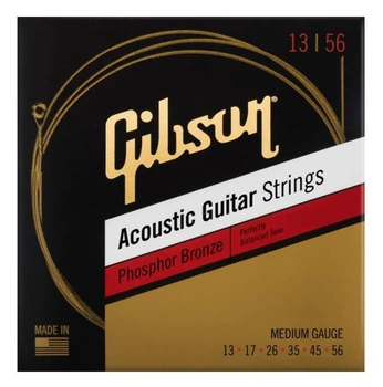 Струны для акустических гитар GIBSON SAG-PB13 PHOSPHOR BRONZE ACOUSTIC GUITAR STRINGS 13-56 ULTRA-LIGHT