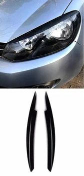 Реснички на передні фари VW Golf 6 MK6 GTI/GTR 2008-2013 C-Design (чорний глянець)