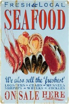 Металлическая табличка "Морепродукты" (ms-103484)
