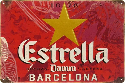 Металева табличка "Пиво Estrella (Barcelona)" (ms-103375)