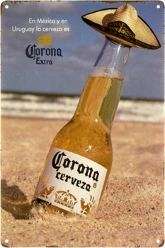 Металева табличка "Corona Extra (En México Y En Uruguay La Cerveza Es)" (ms-103500)
