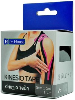 Пластир медичний H Dr. House Кінезіо тейп 5 см х 5 м Чорний (5065001558078)