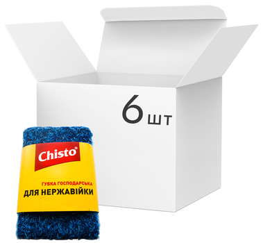 Упаковка губок-скребків Chisto для неіржавкої сталі 6 шт. (2000064264262)