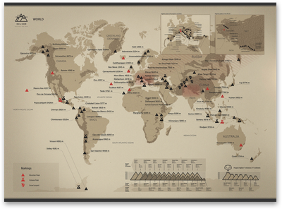 Скретч-карта в раме горных вершин World