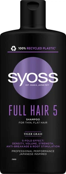 Шампунь SYOSS Full Hair 5 з тигровою травою для тонкого волосся без об'єму 440 мл (4015100339086/9000101276992)