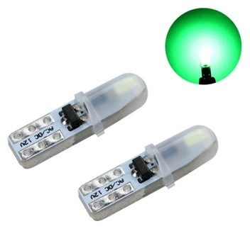 Светодиодная лампа в приборную панель Т5 Т5 (W1,2W W2x2,6d) 2 SMD 3014 12V Зелёная Autoexpect (15650)