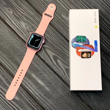 Смарт часы Airplus T500+ MAX Smart Watch Series 7. Цвет розовый. Алюминиевый корпус, съемный ремешок.
