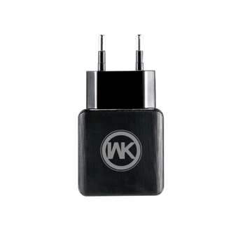 Мережевий зарядний пристрій WK WP-U11m Blanc 2.1A 2USB плюс кабель microUSB 220V EU чорний