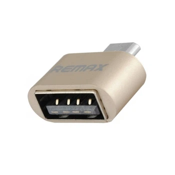 Перехідник Remax RA-OTG USB-F to microUSB-M золотистий