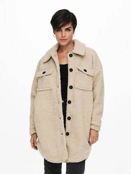 Куртка ONLY ONLNEWCAMILLA TEDDY SHACKET CC OTW XS Бежевый 15228419-Oatmea