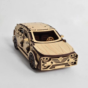 Деревянный 3D пазл 3DBRT Конструктор авто Хетчбек RN4 Светлое-темное дерево
