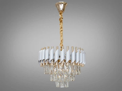 Современная хрустальная люстра EcoLed 201202/400WH+S-gold