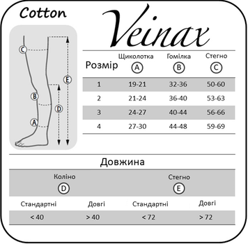 Компрессионные чулки Veinax 832R-BG1 1 Бежевые (3401021310029)