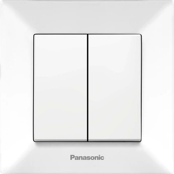 Выключатель Panasonic Arkedia Slim двухклавишный Белый (WNTC00092WH-UA)