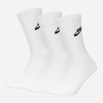 Набір чоловічих шкарпеток високих Nike Everyday Essential DX5025-100 46-50 3 пари Білий (196148785715)