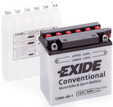 Аккумулятор мото EXIDE 12 V 9 Ah 85 A (+/-) 135x75x139 мм (12N9-4B-1)