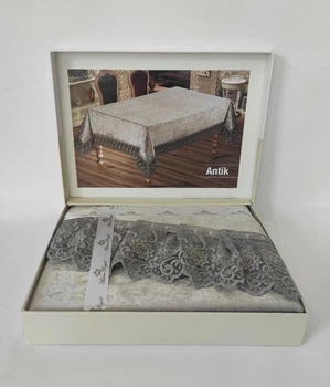 Скатерть Велюр Maison Royale 160x350 ovale Antik Grey