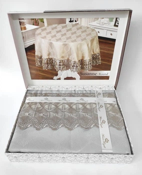 Скатерть с кружевом Maison Royale 160 круг Susanne Grey
