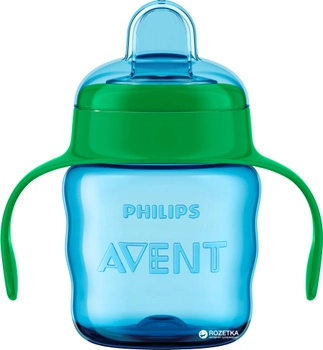 Чашка-непроливайка Philips AVENT с мягким носиком 200 мл 6 мес+ Cине-зеленая (SCF551/05_blue_green)