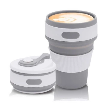 Складана склянка силіконова Collapsible Coffee Cup 350 мл Сірий