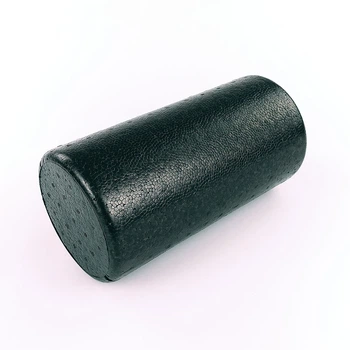 Массажный валик гладкий 30 см FitMagic Ultra Black Roller Epp-пена плотный ролик для массажа спины и мыщц тела черный