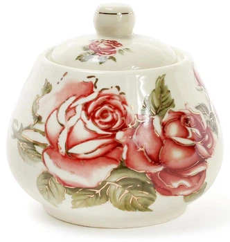 Сахарница Cream Rose Корейская Роза 300мл, фарфоровая (BD-XX847)