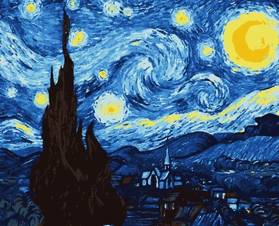 Картина по номерам "Звездная ночь Ван Гог" 50*60 см Artissimo PNX7599