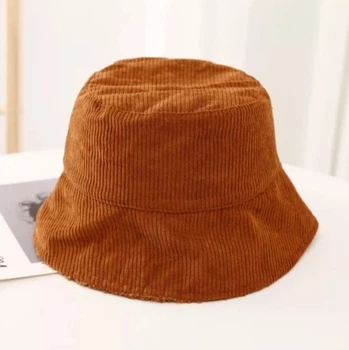 Панама Вельвет Двусторонняя Коричневая, Унисекс WUKE One size