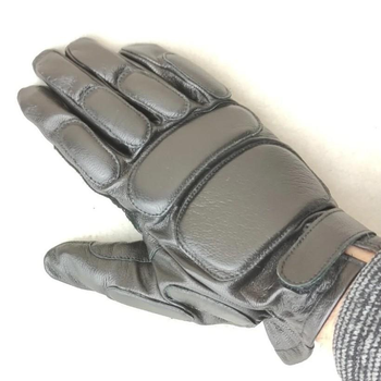 Чоловічі тактичні шкіряні рукавички для військових (спецназ) без підкладки GlovesUA мод.312а р.9 чорні