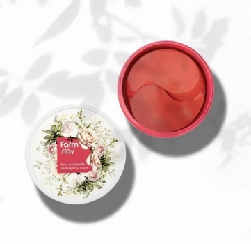 Гидрогелевые патчи под глаза с церамидами и экстрактом розы Farmstay Rose Ceramide Hydrogel Eye Patch 60 шт