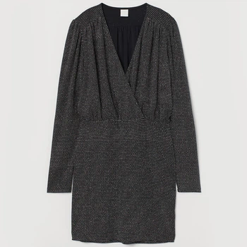 Сукня коротка осіння жіноча H&M 0839674_01 XS Чорна (KAY2000000783116)