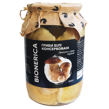 Грибы Bionerica Белые маринованные 1000 г