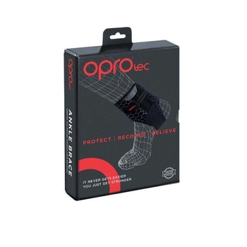 Фіксатор гомілки зі стабілізатором OPROtec Ankle Support With Gripper (TEC5741) Black р. L