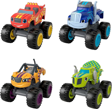 Игровой набор из 4 машинок Fisher-Price Blaze and Monster Machines Blaze, Zeg, Crusher и Stripes (GXV81)