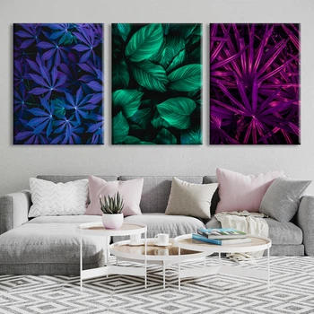 Модульная картина Холстович Multicolored leaves 90х40 см. Для гостиной, спальни, интерьера.