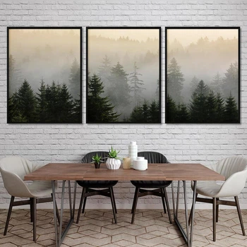 Модульная картина Холстович Forest 135х60 см. Для гостиной, спальни, интерьера. В рамке