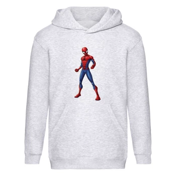 Худи детская Человек Паук 001 (Spider Man) серый (SPM gry 001) 128 см