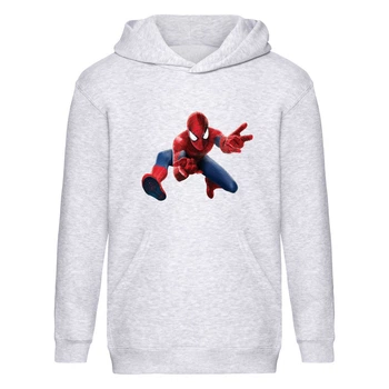 Худи детская Человек Паук 005 (Spider Man) серый (SPM gry 005) 128 см