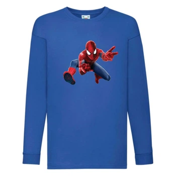 Лонгслив реглан Человек Паук 005 (Spider-Man) синий (SPM blu 005) 116 см