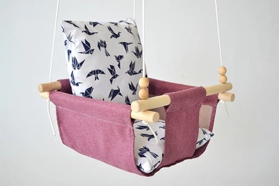 Детская качеля Infancy Синий оригами розовая основа